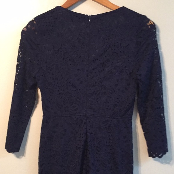 Lulu’s Navy Lace Ruffle Midi Dress - Picture 10 of 12